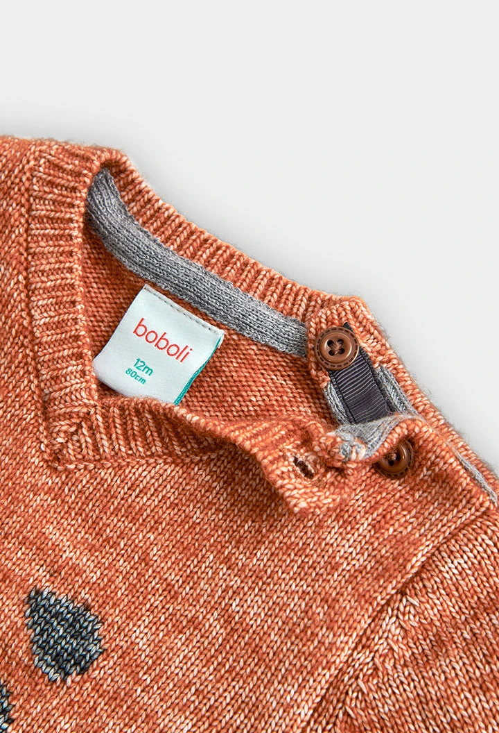 Jersey tricotosa de bebé niño color cobre