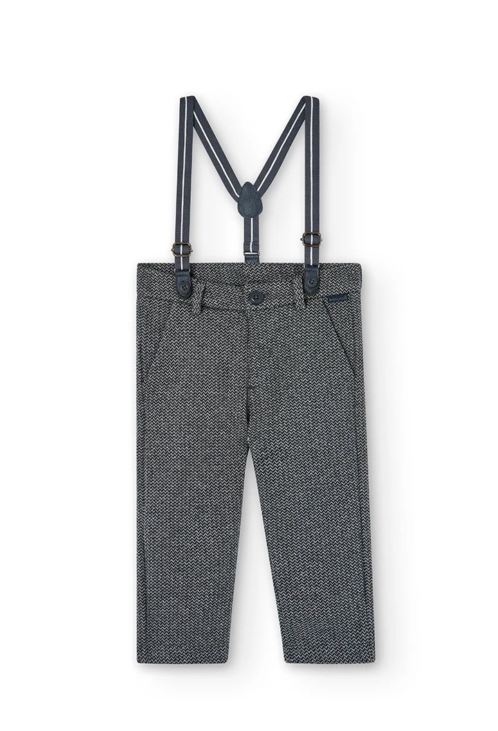 Pantalón punto espiga de bebé niño gris vigora y atracita