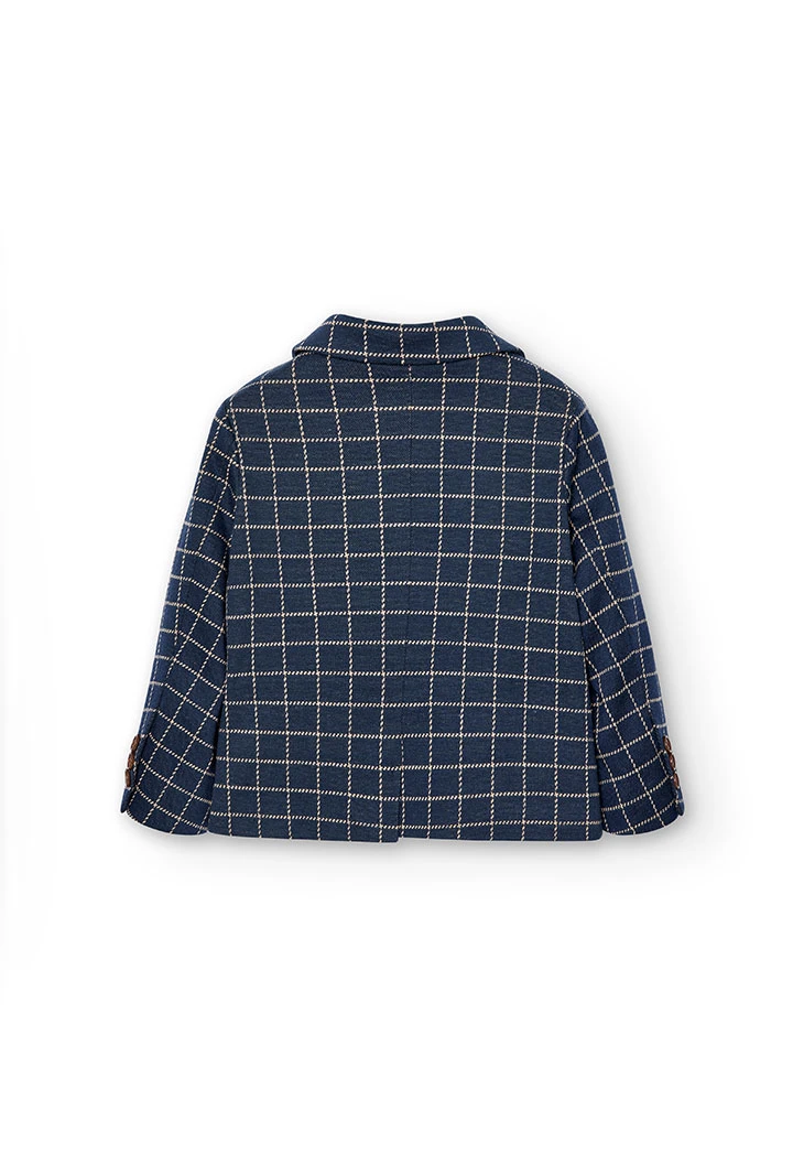 Knit blazer check for baby -BCI