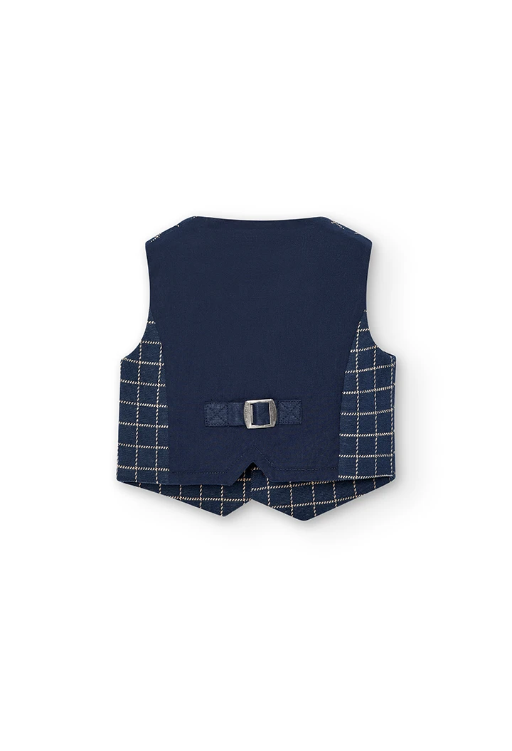 Gilet tricot a carreaux pour bébé garçon -BCI
