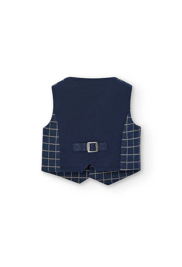 Gilet tricot a carreaux pour bébé garçon -BCI