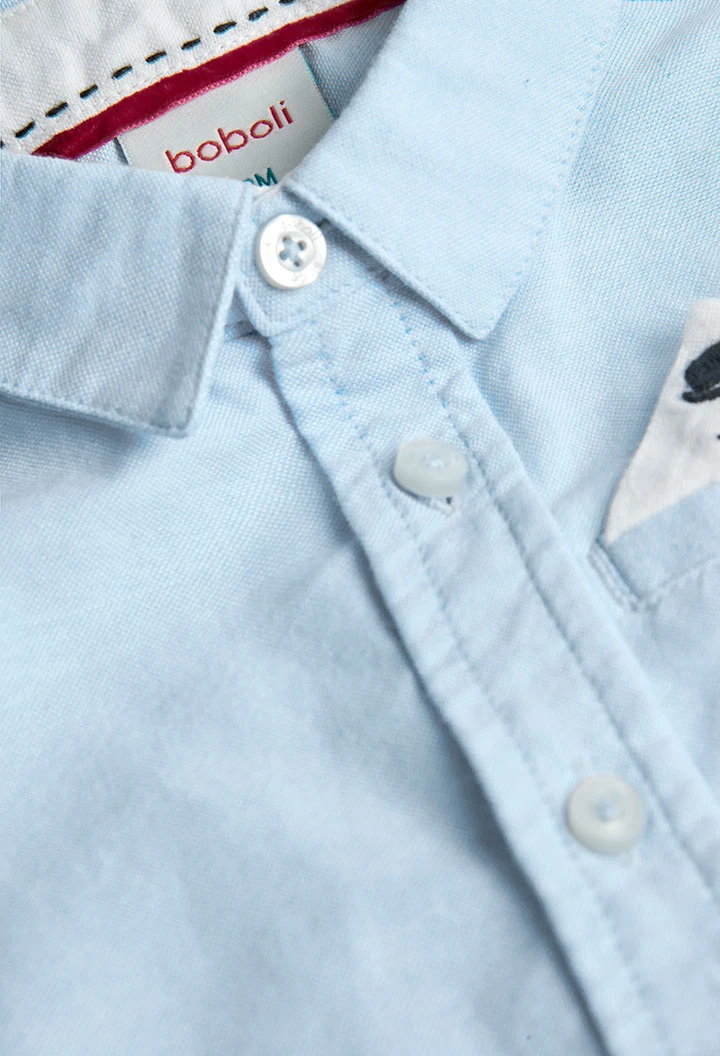 Camisa oxford manga comprida do bébé -BCI