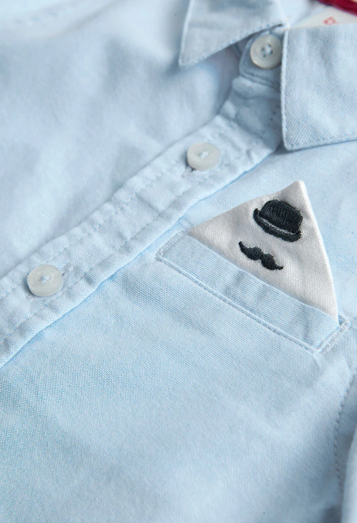 Camisa oxford màniga llarga de nadó color blue
