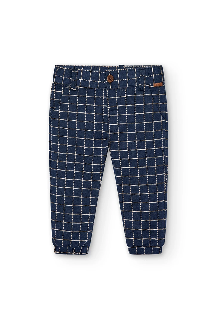 Knit trousers check for baby boy -BCI