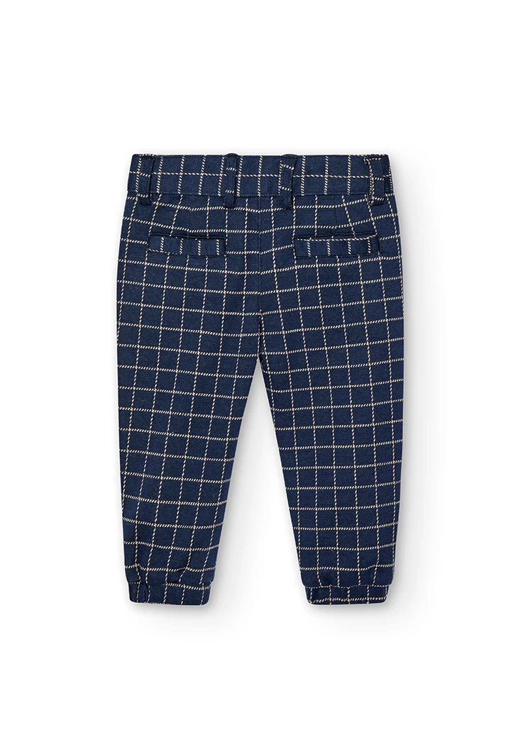 Knit trousers check for baby boy -BCI