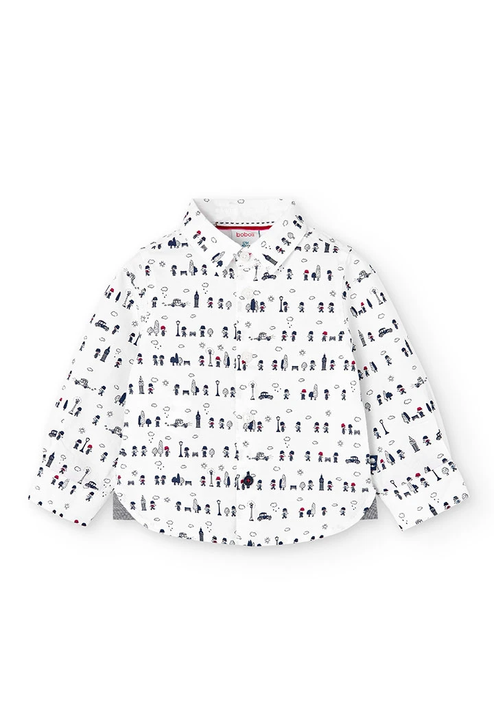 Camisa oxford manga larga de bebé "Londres" -BCI