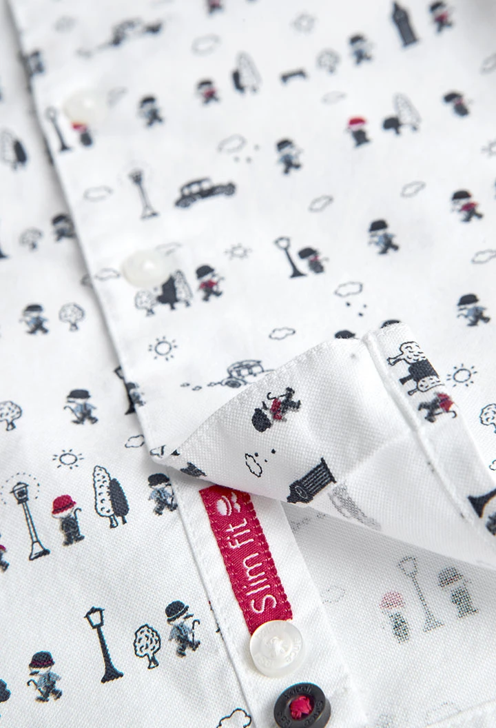 Camisa oxford manga comprida do bébé -BCI