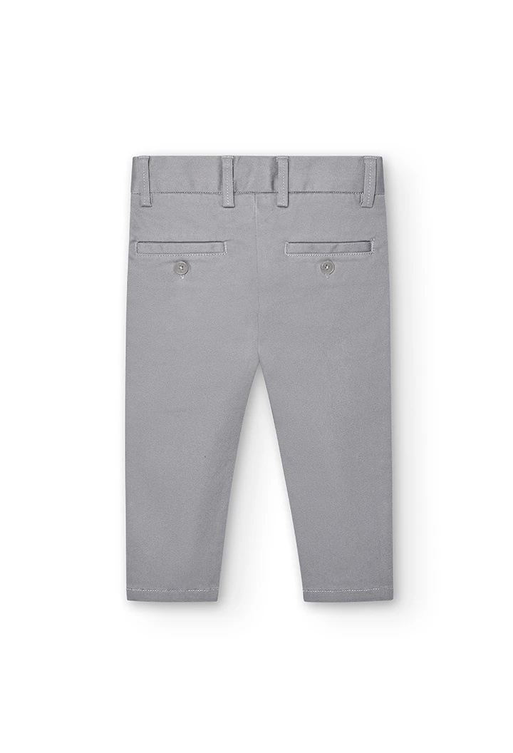 Pantalón satén elástico de bebé color gris-BCI