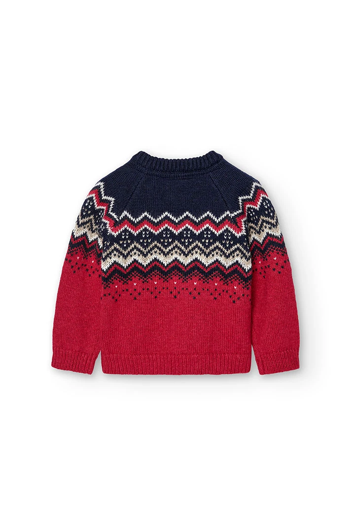 Pullover tricot jacquard para o bebé menino