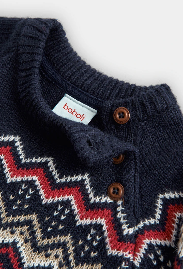 Jersey tricotosa jacquard de bebé niño cuatro colores