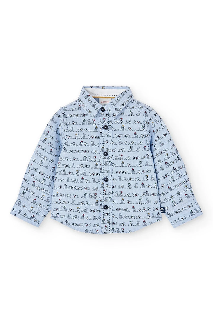 Camisa oxford manga larga de bebé -BCI