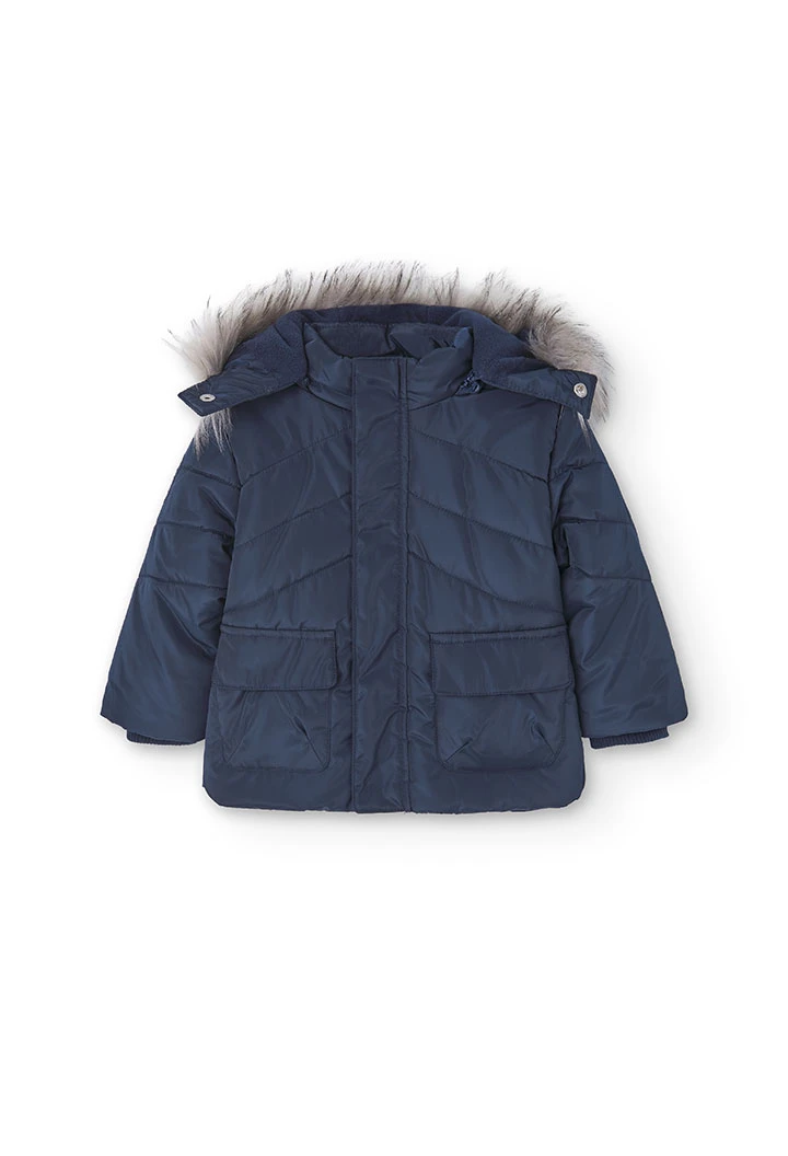 Technical fabric parka for baby boy