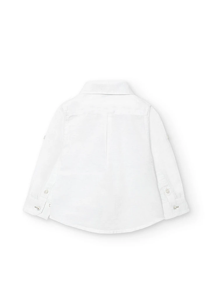 Chemise en lin pour bébé garçon, couleur blanche