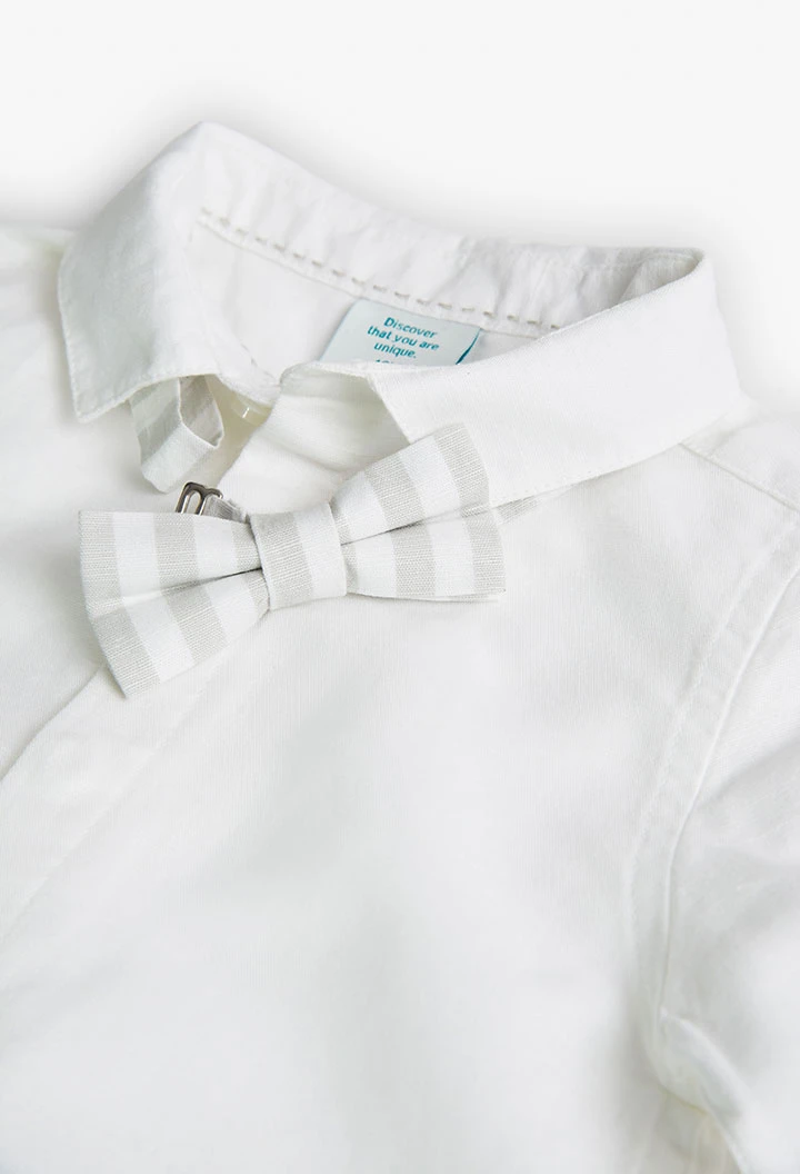 Leinenhemd für Baby-Jungen, in Farbe Weiß