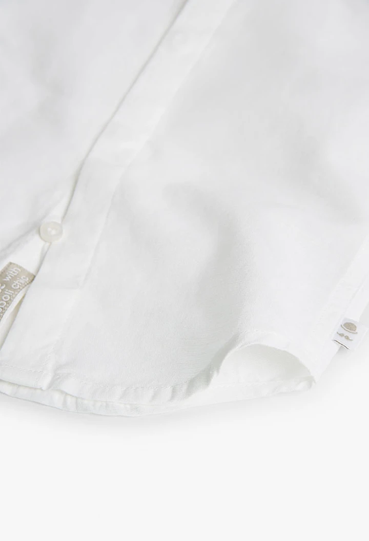 Chemise en lin pour bébé garçon, couleur blanche
