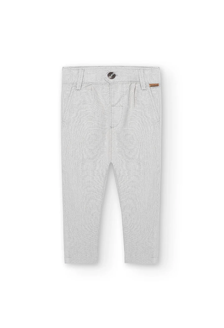 Pantalon en lin, beige, pour bébé garçon