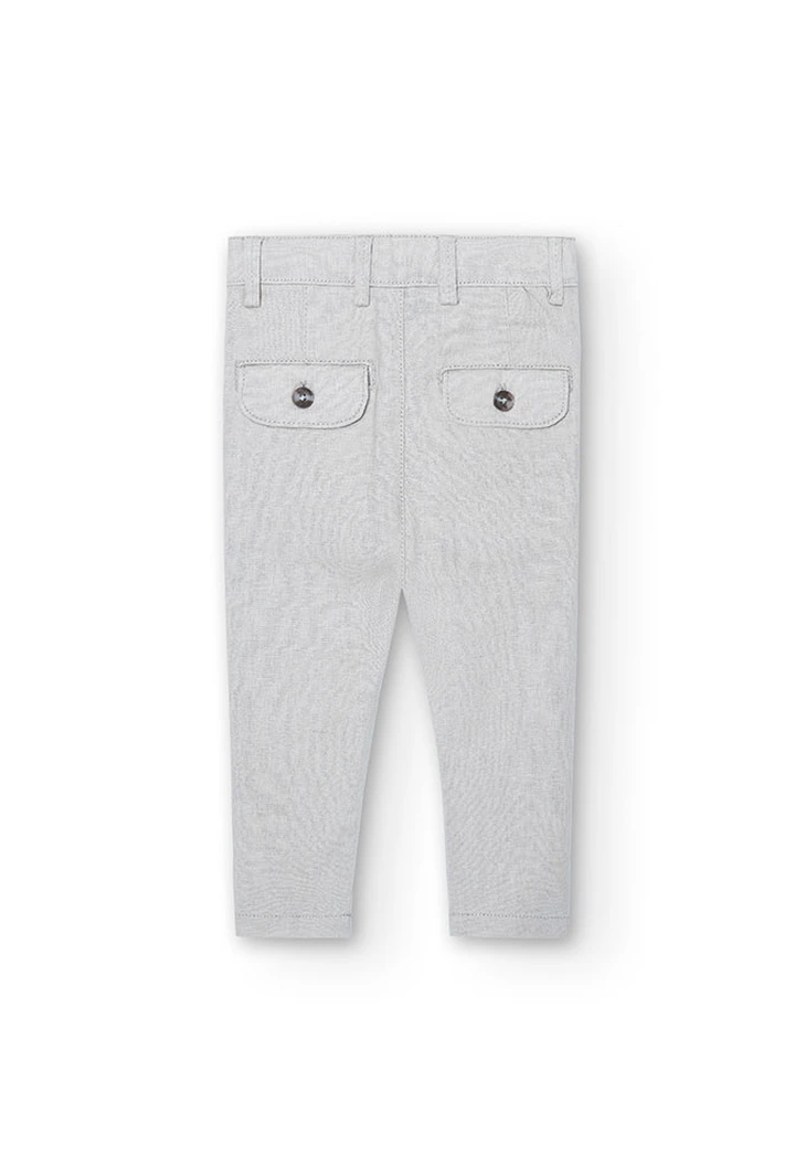 Pantalon en lin, beige, pour bébé garçon