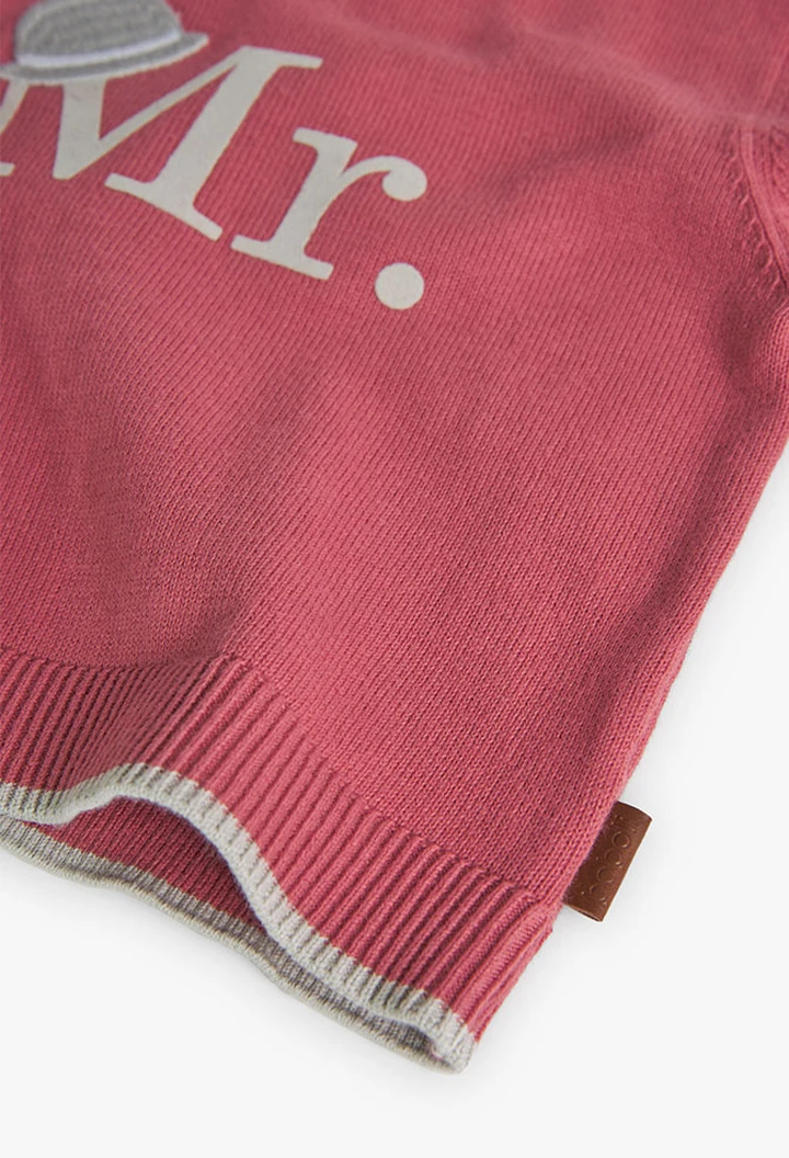 Pull tricoté orange pour bébé garçon