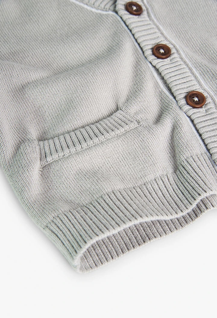 Tricotage-Jacke für Baby-Jungen, in Farbe Beige