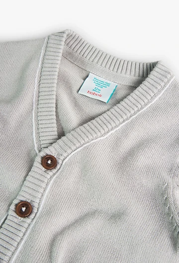 Tricotage-Jacke für Baby-Jungen, in Farbe Beige
