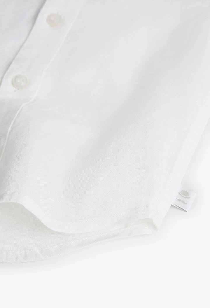 Camisa de lli de bebè nen en color blanc