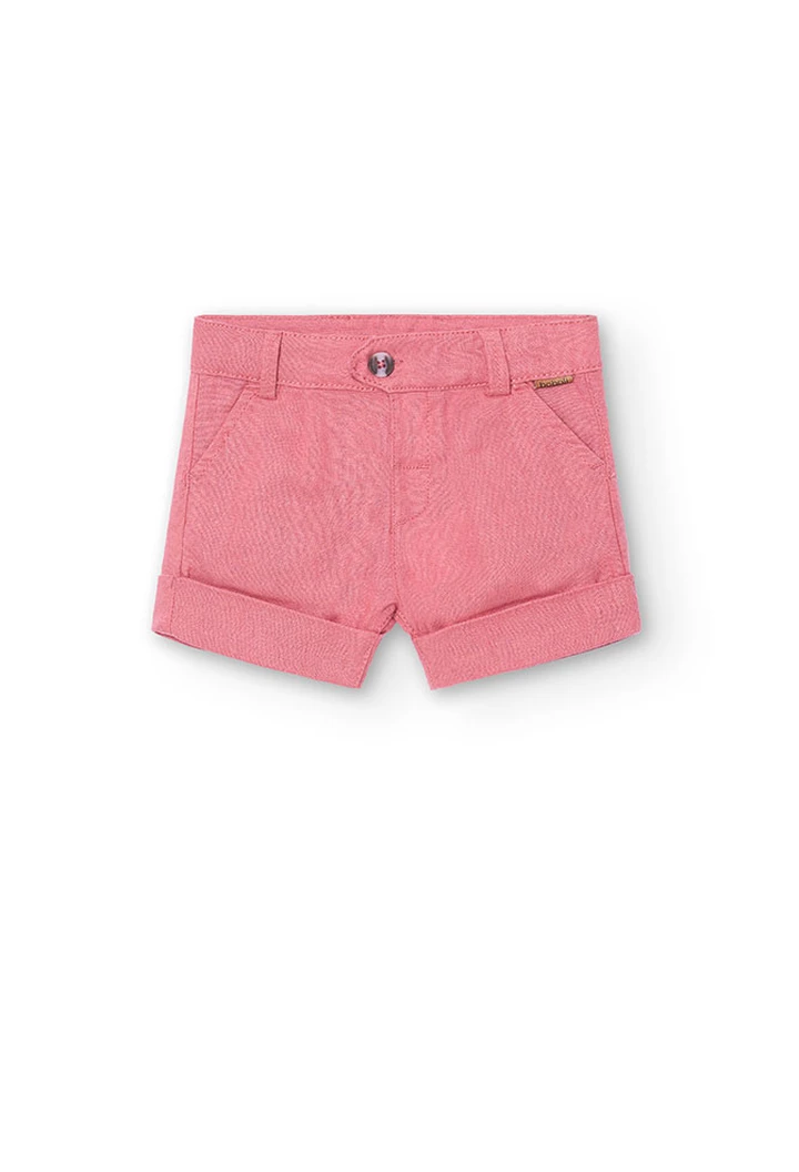 Bermuda en lin pour bébé garçon couleur orange