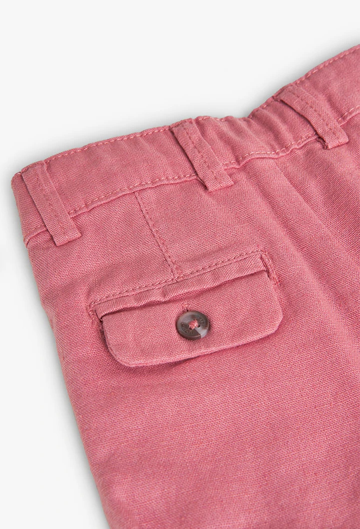 Bermuda en lin pour bébé garçon couleur orange