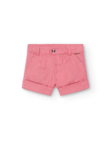 Leinen-Bermuda-Shorts,  für Baby-Jungen in Farbe Orange
