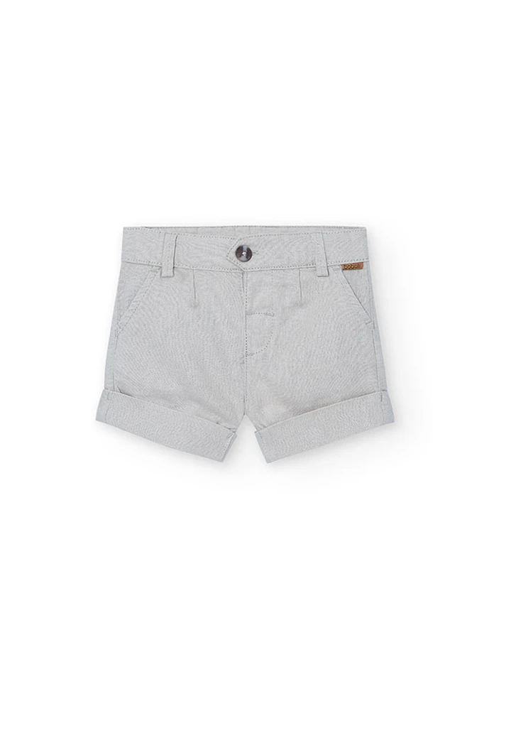 Bermuda en lin pour bébé garçon couleur beige