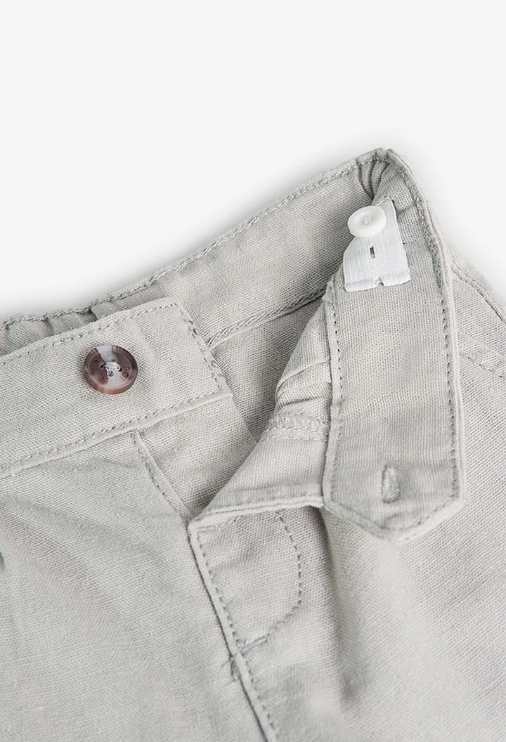 Bermuda en lin pour bébé garçon couleur beige