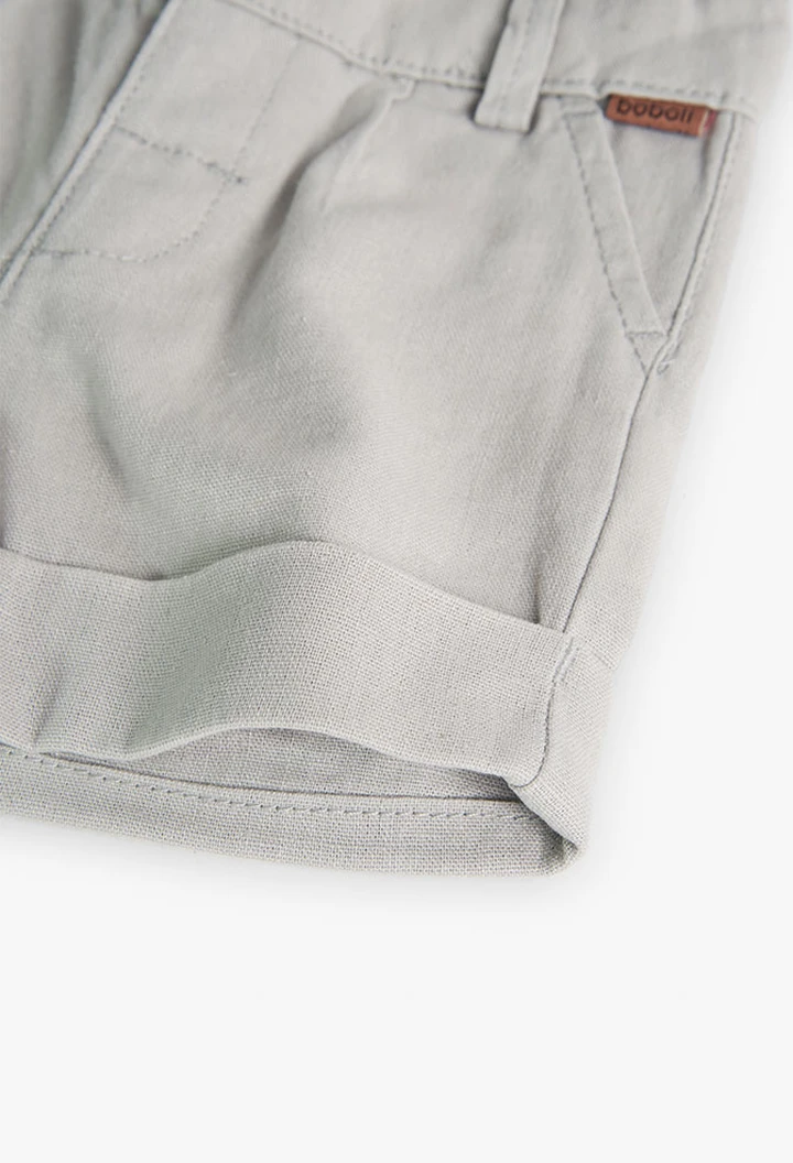 Bermuda en lin pour bébé garçon couleur beige