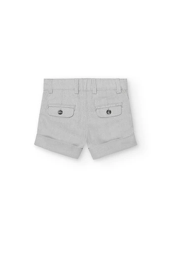 Beige baby boy linen shorts