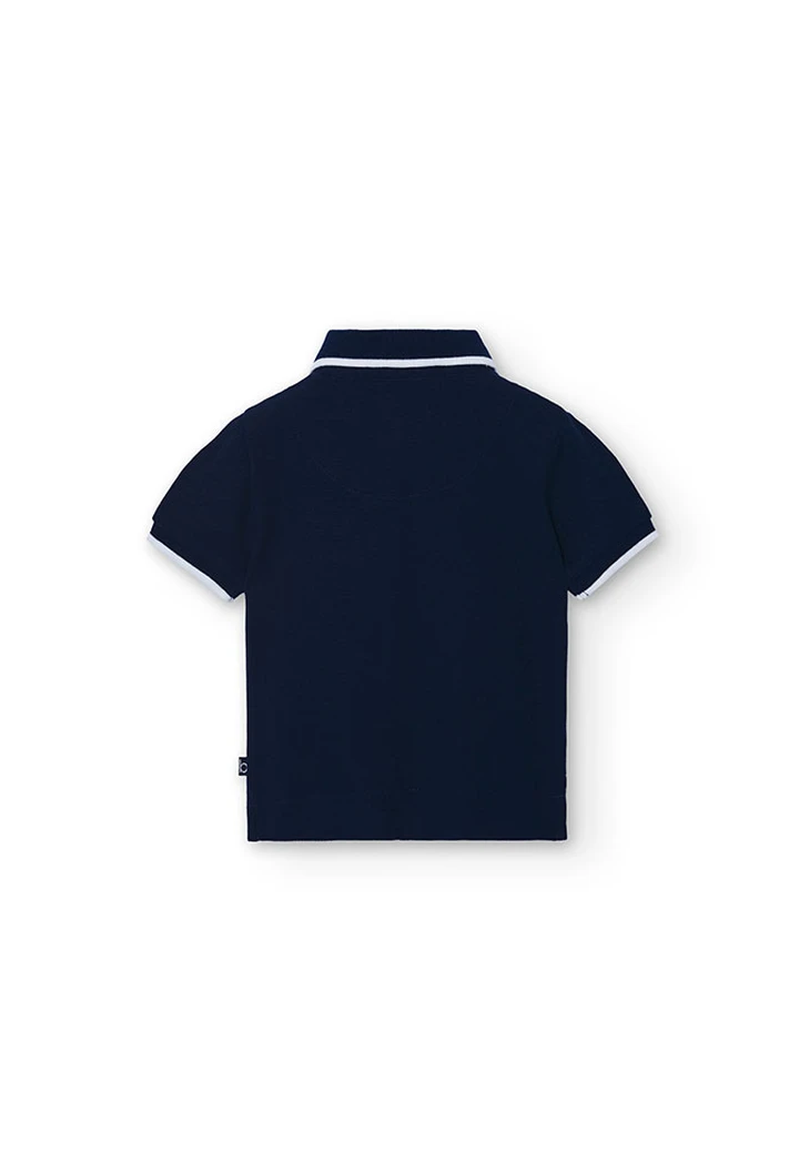 Polo piqué bleu marine pour bébé garçon