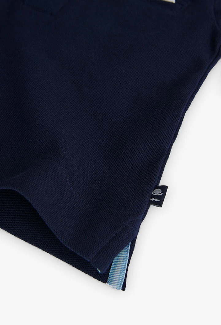 Polo piqué bleu marine pour bébé garçon