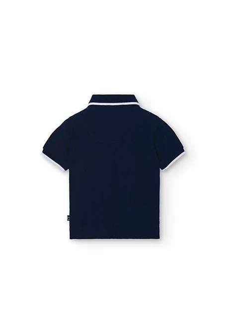 Baby boy's navy blue piqué polo shirt