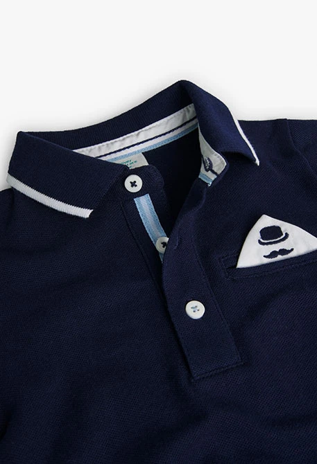 Baby boy's navy blue piqué polo shirt