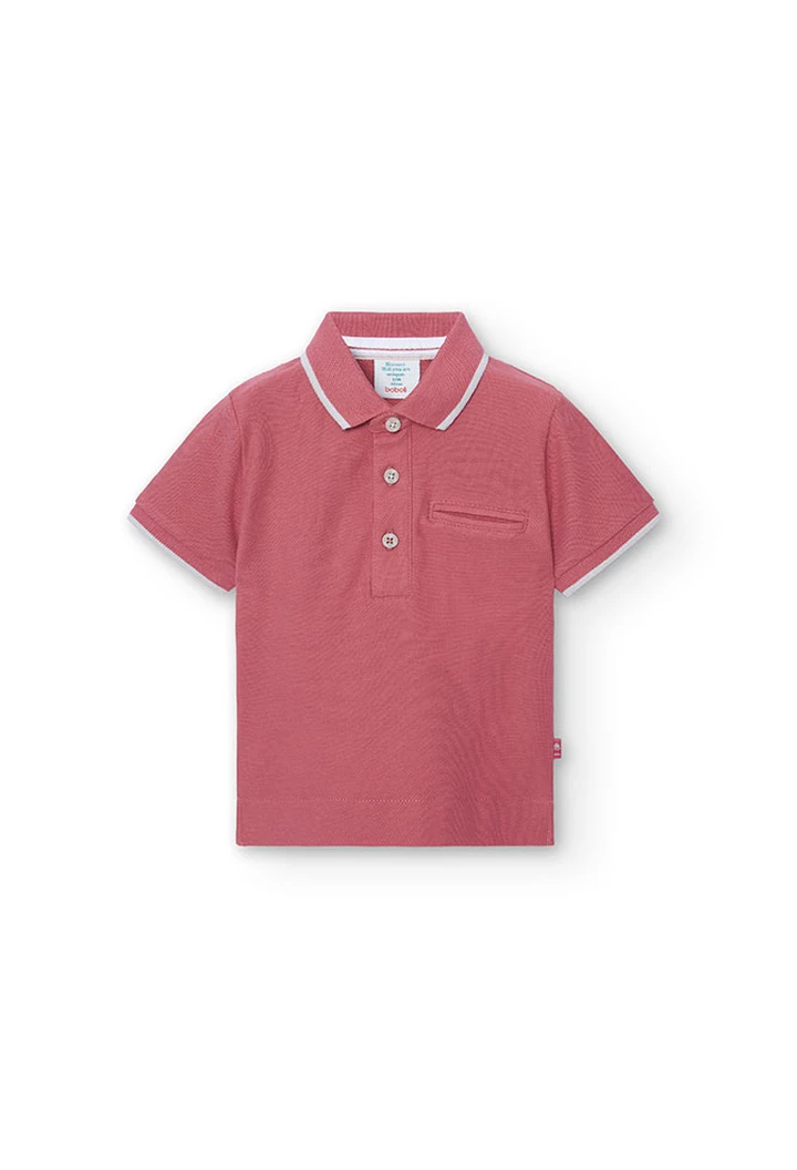 Polo piqué orange pour bébé garçon