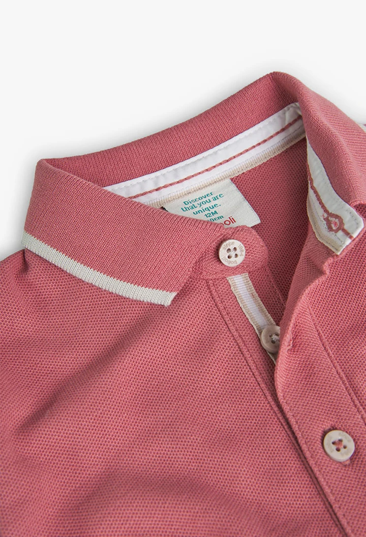 Polo piqué orange pour bébé garçon