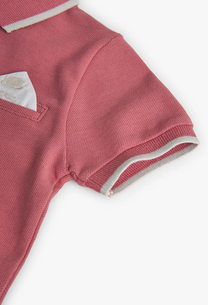 Polo piqué orange pour bébé garçon