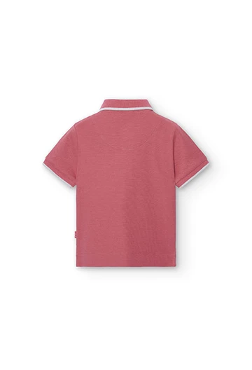 Piqué-Poloshirt für Baby-Jungen in Farbe Orange