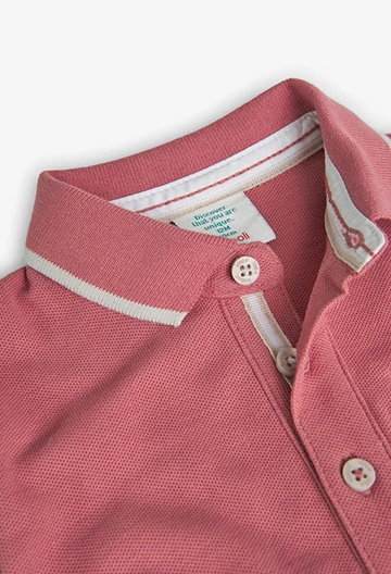 Piqué-Poloshirt für Baby-Jungen in Farbe Orange