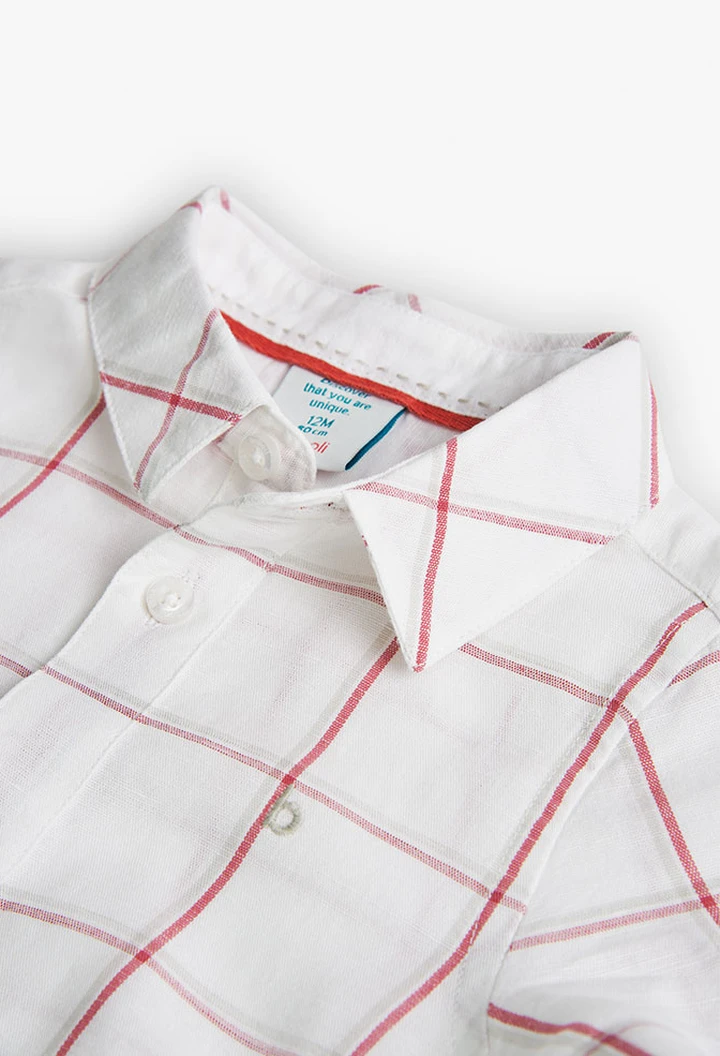 Chemise à carreaux en lin pour bébé garçon