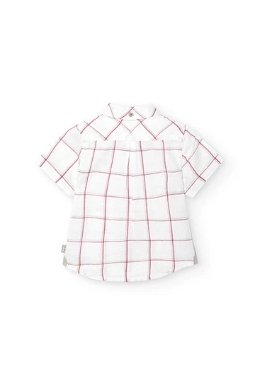 Baby boy\'s plaid linen shirt