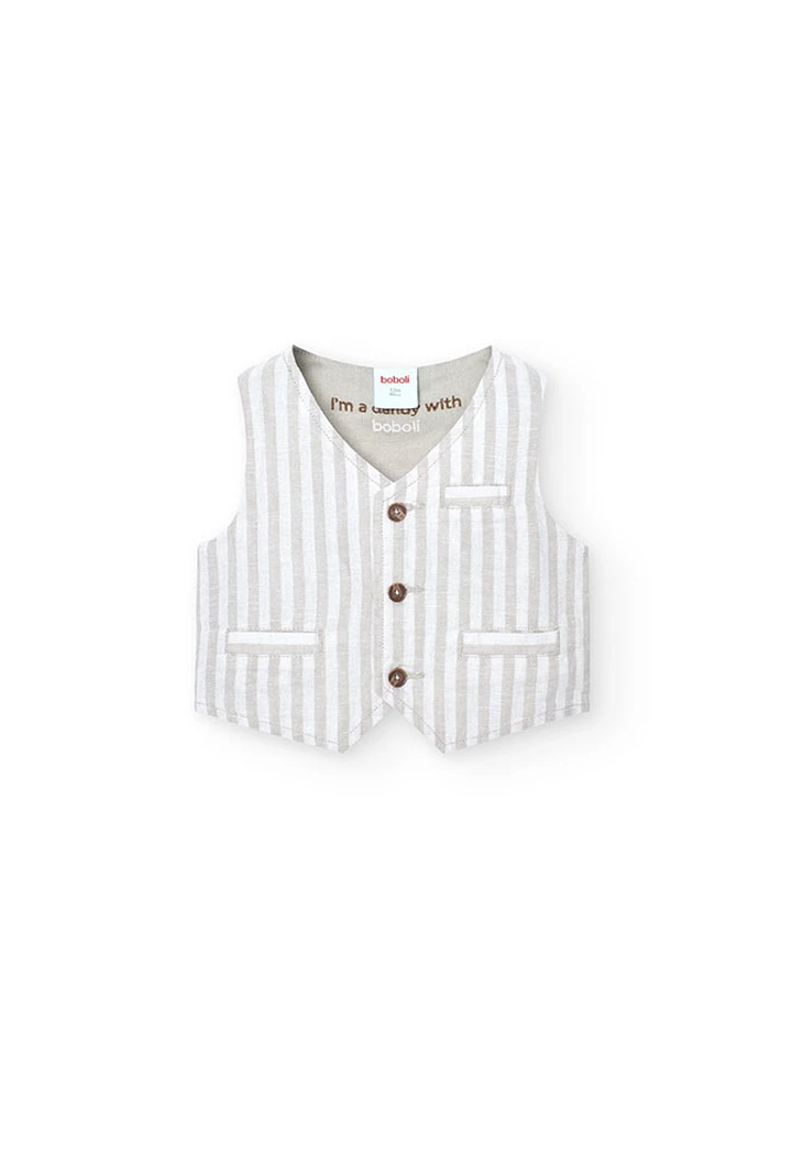 Gilet en lin rayé bébé garçon