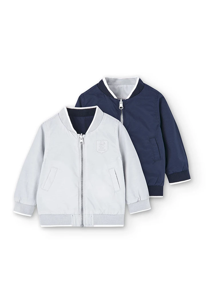 Veste réversible pour bébé garçon, bleu marine