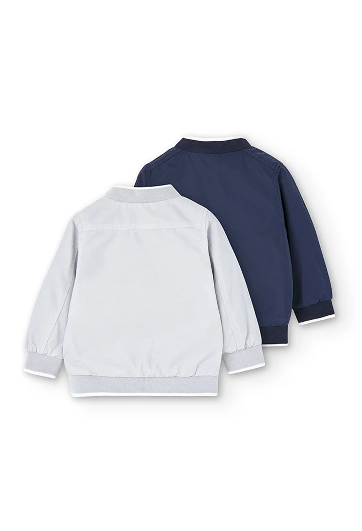 Veste réversible pour bébé garçon, bleu marine