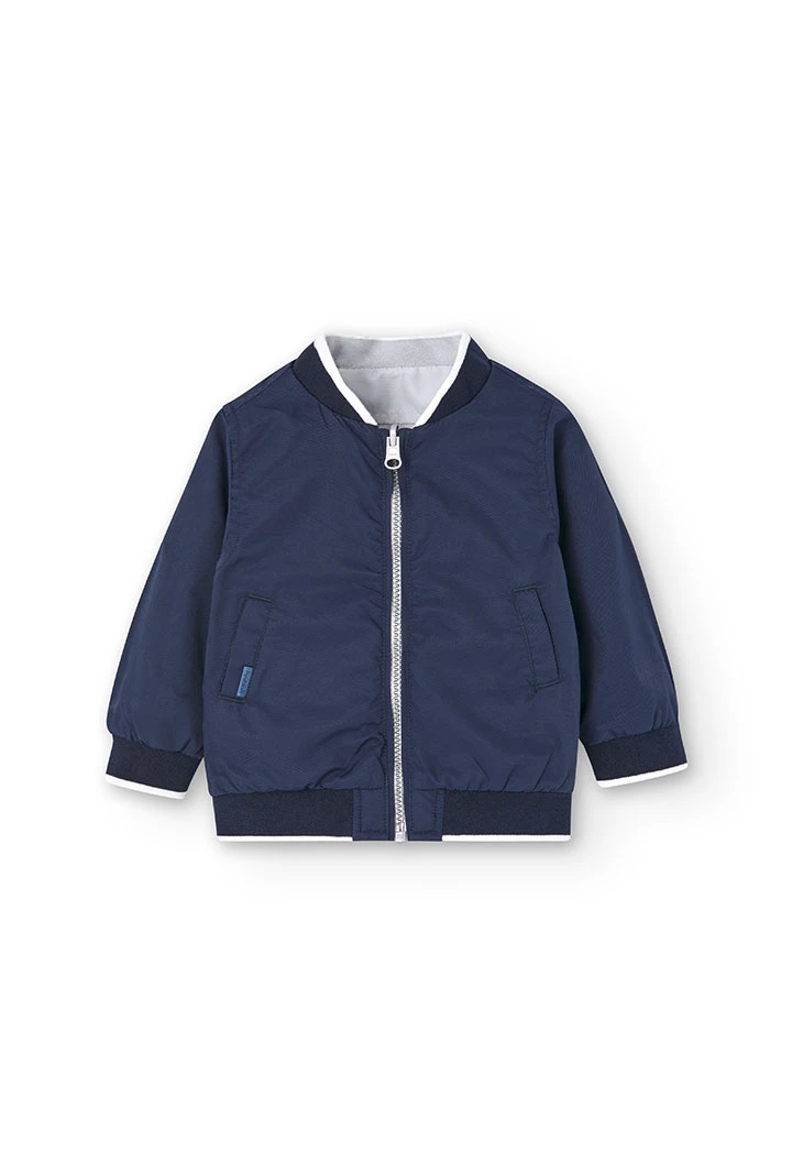 Baby boy\'s reversible jacket in navy blue