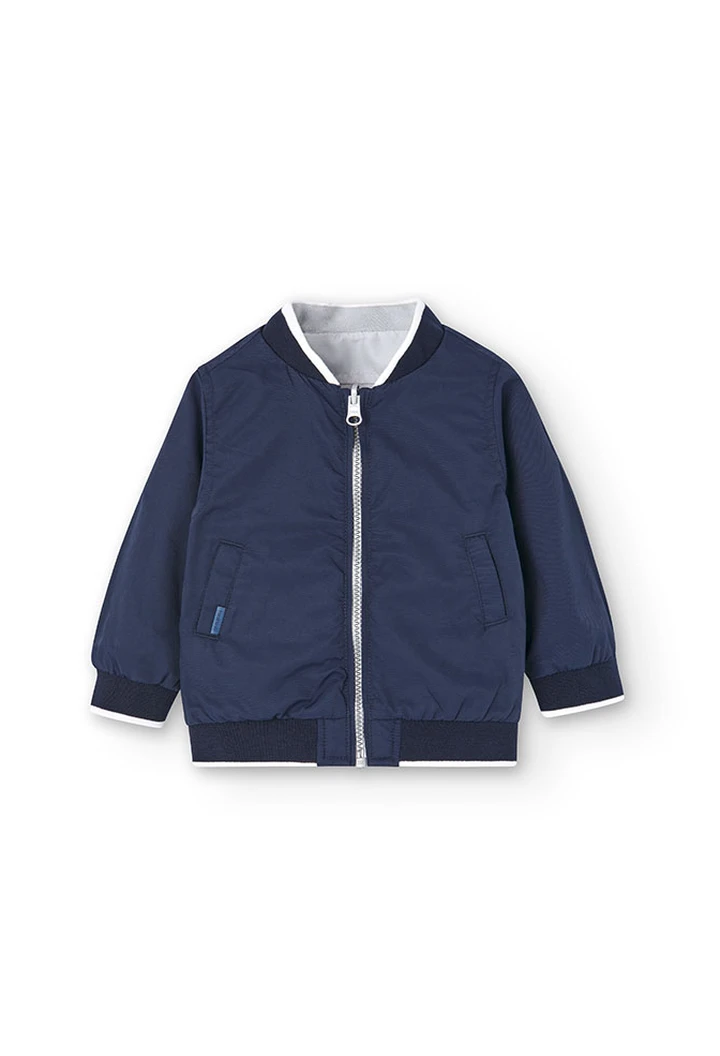Veste réversible pour bébé garçon, bleu marine