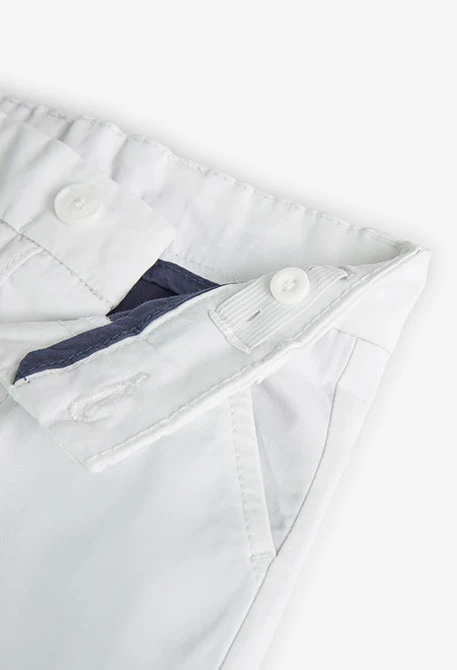 Pantalons de setí elàstic de bebè nen en color blanc