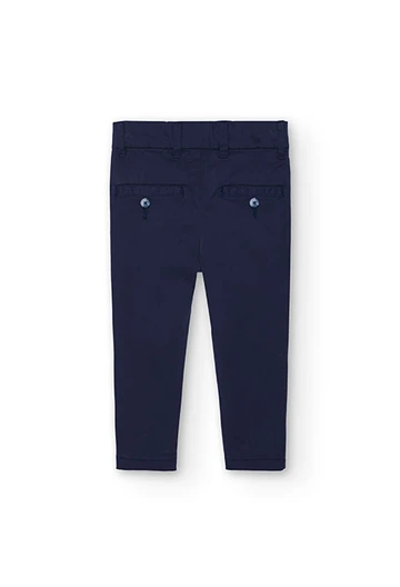 Pantalon satin élastique bleu marine pour bébé garçon